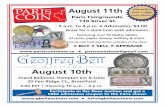 August 11th best 1-day Canada’s - pariscoinshow.capariscoinshow.ca/img/2019flyer.pdf · Draw for a Gold Coin with admission Featuring over 50 dealer tables of coins, paper money,