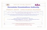 PGCET-2019 - Information Bulletin brochure -2019.pdf · the case may be, issued by the Tahasildar in Form ‘D’ for SC, ST, in Form ‘E’ for Category-I and in Form ‘F’ for