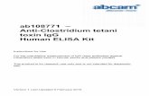 ab108771 – toxin IgG Anti-Clostridium tetani Human ELISA Kit Anti... · Clostridium tetani toxin in Human serum and plasma ... labelled anti-Human IgG conjugate is added to the