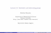 Matthew Macauley Department of Mathematical Sciences ... - …macaule/classes/m18_math4120/slides/math4120... · M. Macauley (Clemson) Lecture 2.3: Symmetric and alternating groups