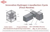 Innovative Hydrogen Liquefaction Cycle · All DOE Funds Received (FY06-FY10) FY11 Efforts Cost Share to finish project (scope reduced)-2- ... Project de-scoped to demonstrate a key