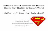 or Sulfur - It Does the Body Good! · Nutrition, Toxic Chemicals and Disease: How to Stay Healthy in Today's World or Sulfur - It Does the Body Good! Stephanie)Seneﬀ) Wise)Tradi0ons)Workshop)