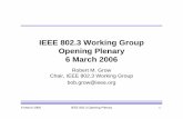 IEEE 802.3 Working Group Opening Plenary 6 … March 2006 IEEE 802.3 Opening Plenary 1 IEEE 802.3 Working Group Opening Plenary 6 March 2006 Robert M. Grow Chair, IEEE 802.3 Working