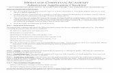 HERITAGE CHRISTIAN ACADEMY Admission Application Checklist · HERITAGE CHRISTIAN ACADEMY Admission Application Checklist HCA 2290 Old Tyler Road • Hoover, AL 35226 • (205) 978-6001