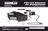 PC1131 Electric Compressor WEB-READY - Senco · air compressor by unplugging it from the power source. This could result in risk of electrocution. 2. Drain air from the air tanks