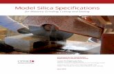 Model Silica Specifications - cpwr.com Model Silica Specifications-2014.pdf · Permissible Exposure Limit is expressed by the equations: PEL = 10 mg/m3 % silica + 2 (general industry)