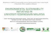 Workshop on UNESCO Sustainability Science Demonstration ...mucp-mfit.org/wp-content/uploads/8.-Environmental-Sustainability-UKM-Dato-Shah.pdf · pengenalan penjelajahan ekosistem