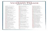 The Lough Legacy Veterans Parade - The Historic Trust · Veterans Parade The Lough Legacy 2017 Lineup 1 ORANG 142nd FW Honor Guard 2 Fort Vancouver Pipe Band 3 Creekside Mortgage