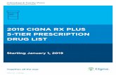 2019 CIGNA RX PLUS 5-TIER PRESCRIPTION DRUG LIST · to the myCigna website or app, or check your plan materials, to find out if your plan excludes your medication from coverage. How