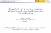 Compatibility of structural materials with molten salts ... · MatISSE/JPNM workshop on cross-cutting issues in structural materials R&D November 2015 Compatibility of structural