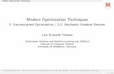 Modern Optimization Techniques - Universität Hildesheim · Modern Optimization Techniques Outline 1. Stochastic Gradient Descent (SGD) 2. More on Line Search 3. Example: SGD for