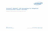256 10 Analog to Digital Converter User Guide - intel.com · 1 Intel® MAX® 10 Analog to Digital Converter Overview Intel ® MAX 10 devices feature up to two analog-to-digital converters