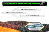 Thermoplasts Masterbatches Consulting - Granula PolymerPolymer+GmbH+english.pdf · Masterbatches on the basis of PA6, PA6.6, ABS, SAN, PE, PP and EVA. Besides a comprehensive product