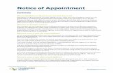 Notice of Appointment - NZTA Vehicle Portal · Notice of Appointment as an Inspecting Organisation April 2016 NZ Transport Agency 2 a) effective contribution to the Inspecting Organisation’s,