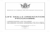 LIFE SKILLS ORIENTATION PROGRAMME - revision.co.zw · Life Skills Orientation Programme Syllabus, Grade 7, Form 4 and Form 6 ACKNOWLEDGEMENTS The Ministry of Primary and Secondary