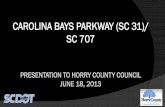 CAROLINA BAYS PARKWAY (SC 31)/ SC 707 · Carolina Bays Parkway Extension from current terminus at SC 544 to SC 707, a distance of approximately 3.8 miles. The proposed project is
