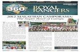 2012 Royal Rangers International SUMMER 2012 Volume 8, Issue 3 T he 2012 Malaysian Camporama was held in conjunction with Royal Rangers’ 30th anniversary in Malaysia. More than 600