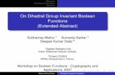 On Dihedral Group Invariant Boolean Functions (Extended ...yunes/bfca/bfca07/slides/deepak.pdf · Motivation Our Results/Contribution Summary On Dihedral Group Invariant Boolean Functions