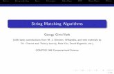 String Matching Algorithms - The University of Auckland · OutlineString matchingNa veAutomatonRabin-KarpKMPBoyer-MooreOthers 1 String matching algorithms 2 Na ve, or brute-force