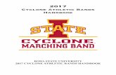 Cyclone Athletic Bands Handbook - music.iastate.edu · State Storm (Music 114C) State Storm is an important part of both football and wrestling gamedays. This ensemble functions much