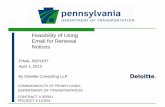 Feasibility of Using Email for Renewal Notices Projects... · The Pennsylvania Department of Transportation (PennDOT) has contracted with Deloitte to conduct a feasibility study to