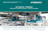 SCREW PRESS - tridentprocesses.com · The Trident Screw Press is a durable, robust and efficient piece of equipment, purpose built for making bedding material from dairy manure. The