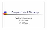 Computational Thinking - Rice Universitybandgap.cs.rice.edu/classes/comp140/resources/lectures/Computational... · Computational Thinking Devika Subramanian Comp 140 Fall 2008. Objectives