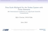 Peta-Scale Multigrid for the Stokes System with Finite ... · Hierarchical Hybrid GridsComparison on Di erent HPC-ClustersStokes Solver within HHG Peta-Scale Multigrid for the Stokes