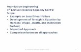 Foundation Engineering 5th Lecture: Bearing Capacity Cont’d · Dr. Hussein M. Al.Khuzaie; hma@mu.edu.iq 20 Which Equations to Use ØThe Terzaghi equations, being the first proposed,