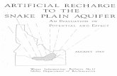 ARTIFICIAL RECHARGE TO THE SNAKE PLAIN AQUIFER · ARTIFICIAL RECHARGE TO THE SNAKE PLAIN AQUIFER IN IDAHO; AN EVALUATION OF POTENTIAL AND EFFECT By R. F. Norvitch, C. A. Thomas, and