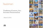Taubman Centers, Inc. Investor Presentations1.q4cdn.com/.../2016/Investor-Presentation-March-2016.pdf · We distinguish ourselves by creating extraordinary retail properties where
