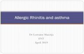 Allergic Rhinitis and asthma - aboutallergy.co.za · GP,LP,WC,EC & eastern FS, most pts with pollen induced rhinitis have persistent rhinitis. Management AR in children often misdiagnosed