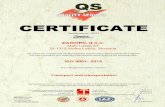 Certificate no. 13371 - zagorc.eu · QS CIM SWISS 04.2017 04.2017 4.04.2020 Uprava CERTIFIKAT Certifikat §t. 13371 Dornaii in mednarodni tovorni prevozi ZAGORC d.o.o. Male La§öe