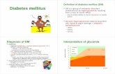 Definition of diabetes mellitus (DM) Diabetes mellitus · Diabetes mellitus Definition of diabetes mellitus (DM) DM is a group of metabolic disorders characterized by hyperglycemia