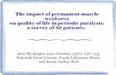 The impact of permanent muscle weakness on quality of life ... conference PP.pdf · The impact of permanent muscle weakness on quality of life in periodic paralysis: a survey of 66