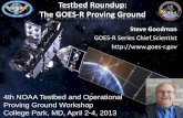 Testbed Roundup: The GOES-R Proving Ground · GOES-R Products Advanced Baseline Imager (ABI) Aerosol Detection (Including Smoke and Dust) Aerosol Optical Depth (AOD) Aircraft Icing