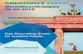 Creativity first! Salesfolder · CREATIVITY FIRST! RheinMoselCampus 26.09.2018 Das Recruiting-Event für kreative Köpfe. ProKreativität Innovation durch Bildung und Kreativität