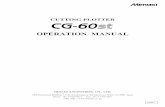 OPERATION MANUAL - mimaki.com · Thank you for purchasing a MIMAKI CG-60st model of cutting plotter. This Operation Manual describes how to handle and operate the CG-60st model of