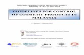 GUIDELINES FOR CONTROL OF COSMETIC PRODUCTS IN MALAYSIA · Malaysia (with the scope of business related to the health/cosmetic product as it appears in the `Memorandum and Article