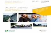 Pforzheim University International Study Program (ISP) · exchange student will quickly become a vital part of our university life. The ISP also cooperates with student initiatives