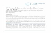 FTAs and the crisis in the European car industry - ecipe.org · PSA, Renault and Fiat) had already concentrated heavily on increasing volume to uphold profits, making them more susceptible