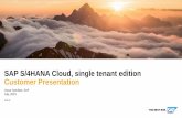 SAP S/4HANA Cloud, single tenant edition Customer Presentation · S/4HANA Extensibility Framework and extensions via SCP, using whitelisted APIs S/4HANA Extensibility Framework and