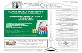 Services CASINO NIGHT - pjtc.net · Shane Jason Balian will be called to the Torah as a bar mitzvah on June 3. The son of Judy and Steve Balian, younger brother of Jacob and older
