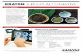 KRATOM A RISKY ALTERNATIVE - air.ngo · ABOUT KRATOM Kratom is a tropical tree with leaves that are used in traditional medicine.. Kratom is gaining popularity in the U.S. and some