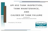 API 653 TANK INSPECTION, TANK MAINTENANCE, AND ... - … · API 653 Tank Inspections. Why Inspect Your Tanks? • Prevent leaks into your secondary containment or to groundwater (if