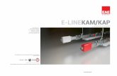 E-LINEKAM/KAP · Standard, 3- und 5-Leiter Systeme können auf Wunsch ebenfalls gefertigt werden. Schienenkästen in 3m Standardlänge besitzen einseitig 4 Abgangsstellen im Abstand