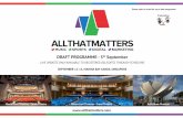 DRAFT PROGRAMME - 5 September - All That Matters · In conversation with Andy Lykens, Manager Marketing Music, Netflix In this conversation, Andy will discuss how music brings to