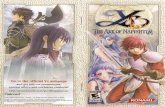 Ys VI: The Ark of Napishtim - Sony PSP - Manual ... · For safe use of this the Cf and the Precautions section of the instruction manual supplied with the PSP handheld entertainment
