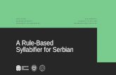 A Rule-Based Syllabifier for SerbianMarkovič_JTDH2018.pdf · • Draga Zec. 2000. O strukturi sloga u srpskom jeziku. Južnoslovenskifilolog, 56(1-2):435–448. ule-llabifier for