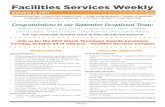 Facilities Services Weekly - fs.utk.edu · • Performed repairs to AAON RTU serving the lobby of the West Skybox. • Performing repairs to air conditioning unit in Good- friend